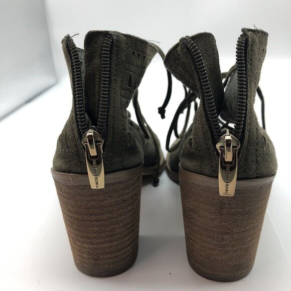 Vince Camuto Tarita Sandals Women's Size 6.5 Cutout Lace-Up Olive Green - Picture 9 of 13